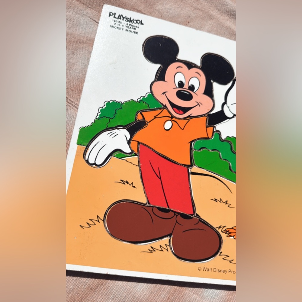 Vintage Playskool Wooden Puzzle – Mickey Mouse